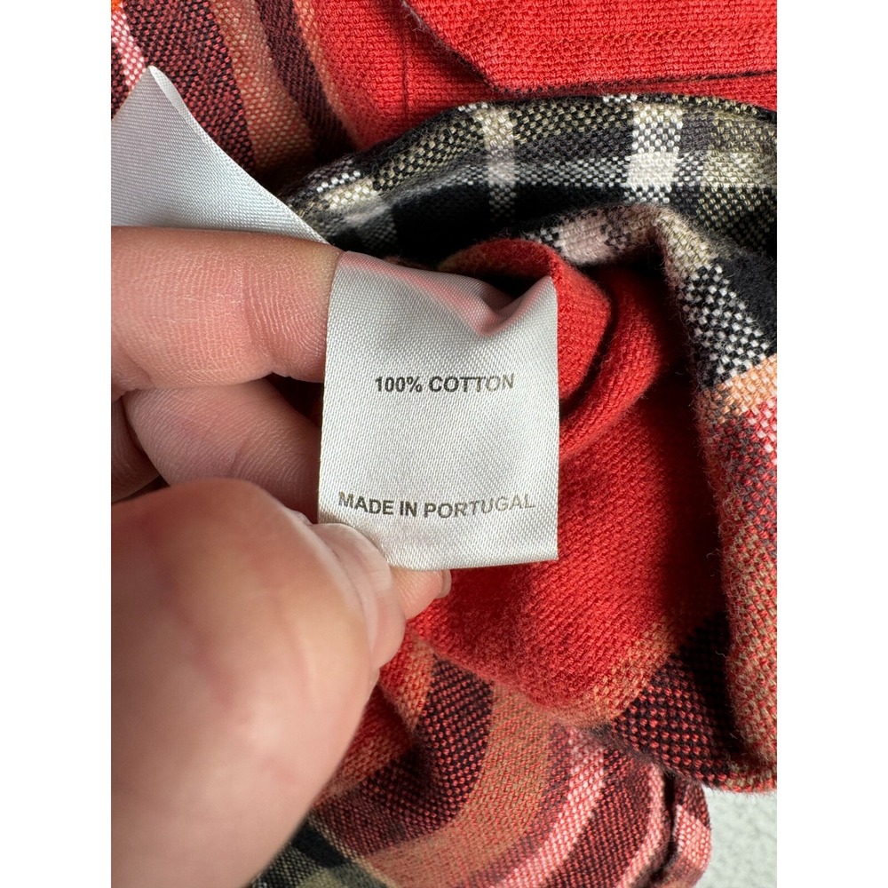 Flint and Tinder Shirt Large Mens Red Plaid Flannel Flap Pockets Button Down - Picture 3 of 10